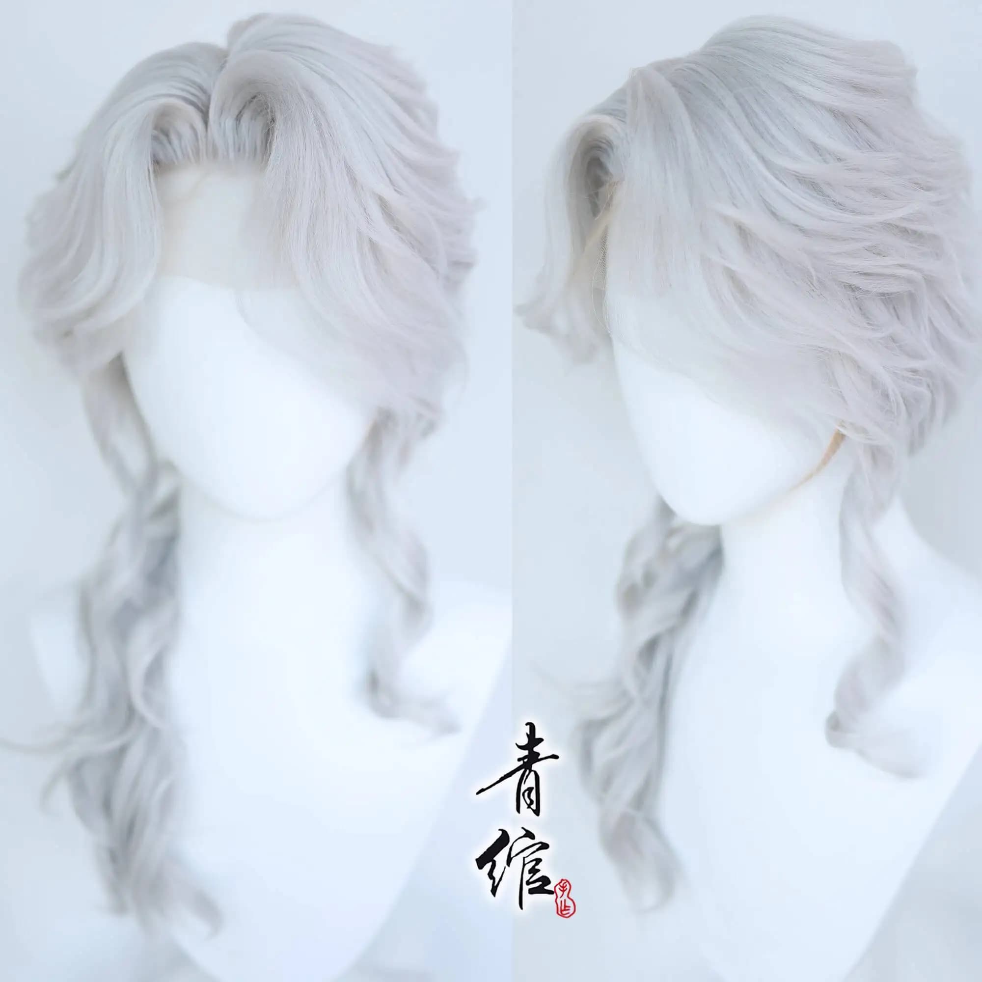 Identity V Frederick Kreiburg Parrucca bianca argentata Cos Copri parrucca Cosplay Halloween