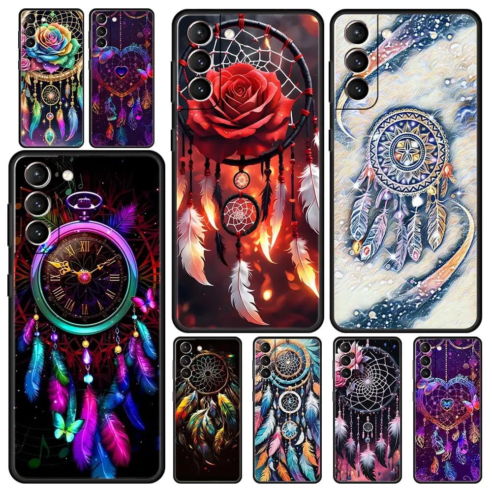 Phone Case Cover for Samsung Galaxy S26 S25 S24 S23 S22 S20 S21 FE Ultra S25Edge Plus 5G Soft TPU Capa Cute Mandala Dreamcatcher