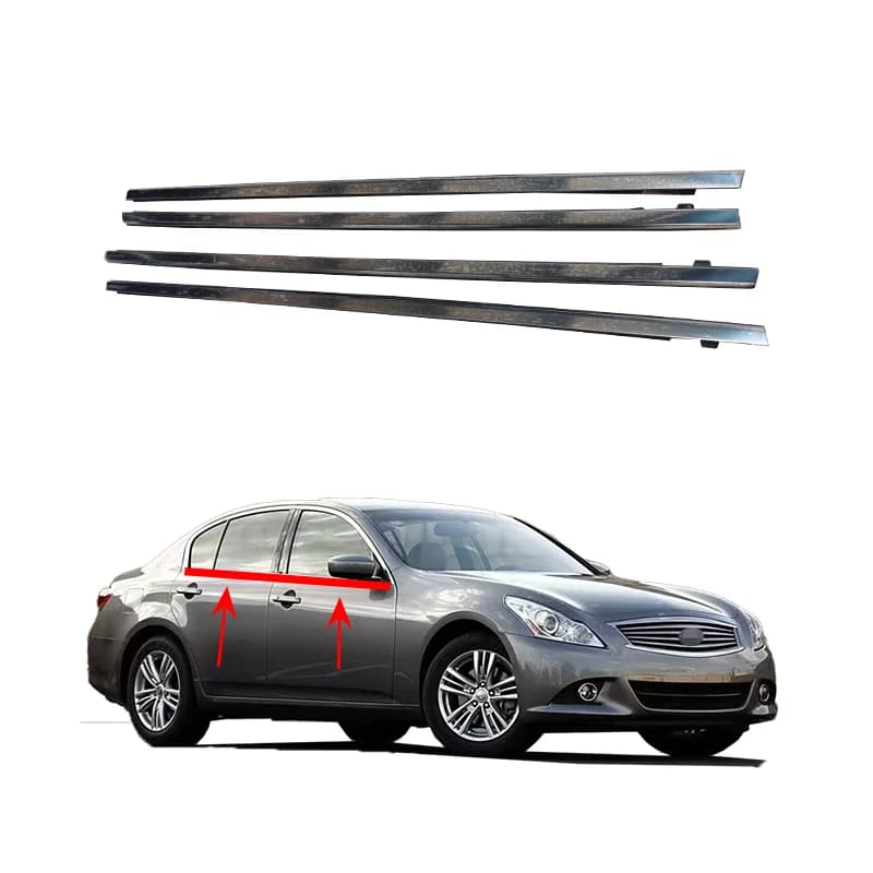 Set di Guarnizioni per Finestrini Anteriori e Posteriori per Infiniti V36 G25 G35 G37 80820JK00A 80821JK