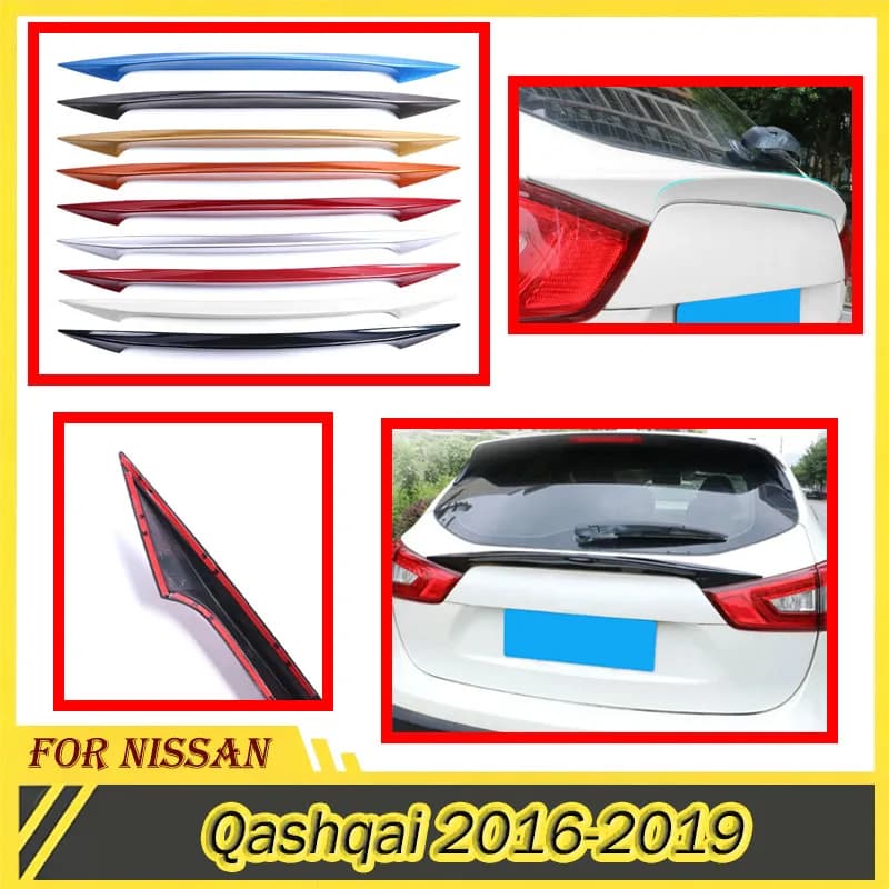 For Nissan Qashqai 2016-2019 Car Spoiler Wing Rear Trunk Wing Trim Diffuser Tail Fin Body Kits Tuning Auto Exterior Accessories