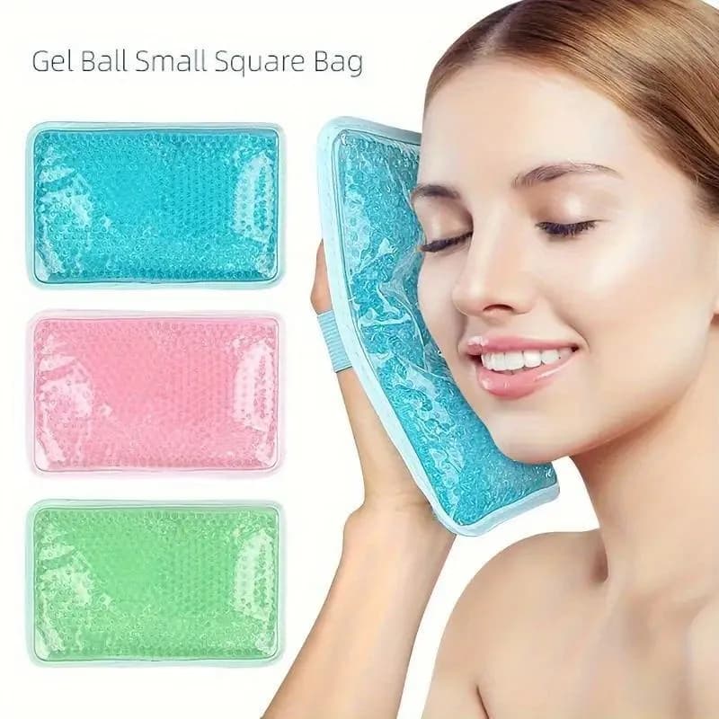 Gel bag for hot wrap with cold double-sided pillow bag, heating bag, ice bag in portable gel with shoulder strap.
