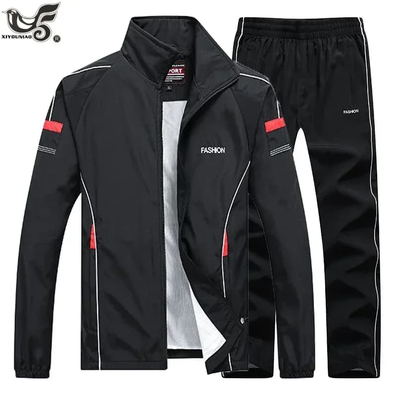 Abbigliamento sportivo da uomo primavera autunno Set da 2 pezzi Allenamento all'aperto Tuta sportiva Giacca + Pantalone Tuta da jogging Palestra Tuta da basket