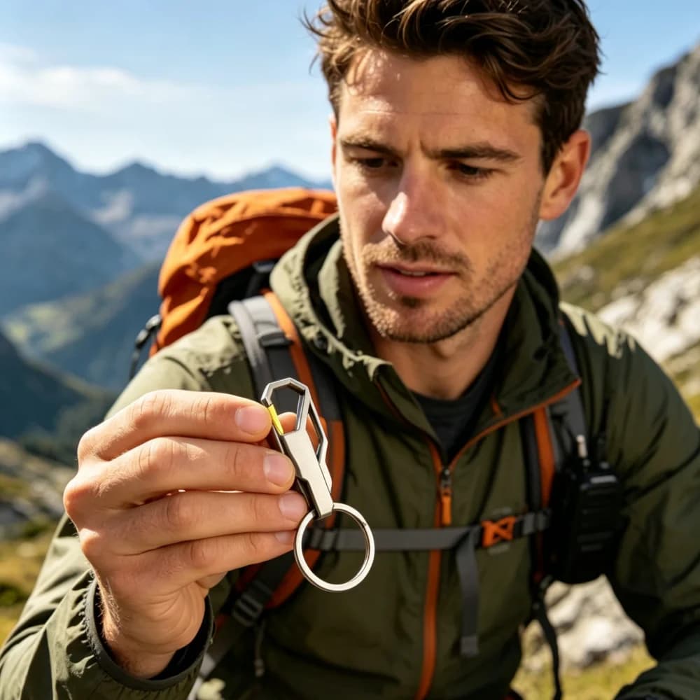 Portachiavi da Uomo di Alta Moda, Minimalista in Metallo per Auto, Ciondolo Creativo Personalizzato, Regalo per Eventi, Fibbia da Cintura con Incisione Laser