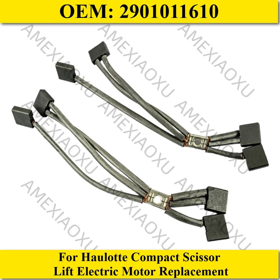 AMEXIAOXU A Pair 2901011610 Motor Carbon Brush Kit For Haulotte Compact Scissor Lift Electric Motor Replacement