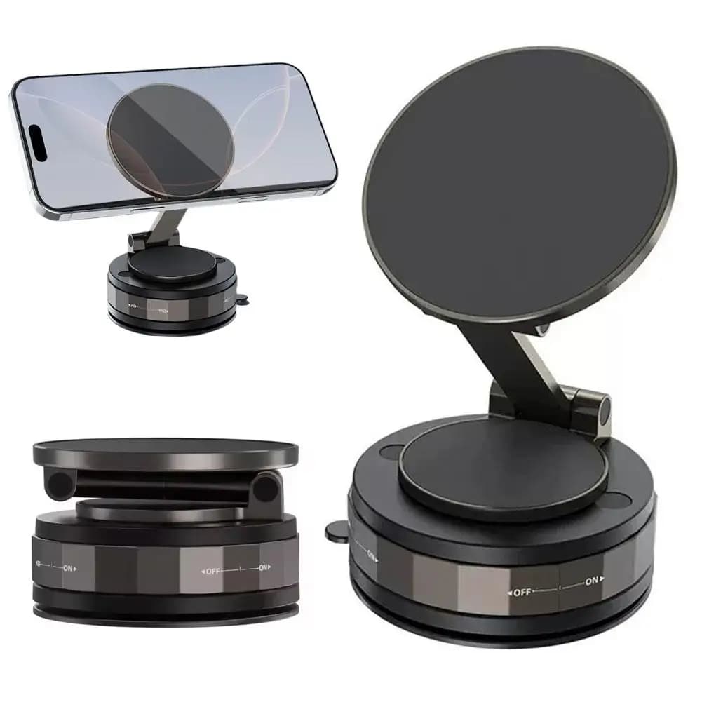 Supporto magnetico universale per telefono da auto 360 ° Supporto per telefono pieghevole con rotazione Forte aspirazione per navigazione su piastrelle in vetro sul cruscotto T I4W5