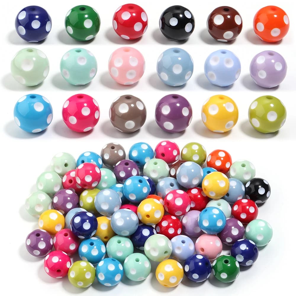 5 pz/lotto 20mm perline rotonde in Silicone stampa set di perline per la creazione di gioielli portachiavi fai da te penna collana bracciali accessori per gioielli