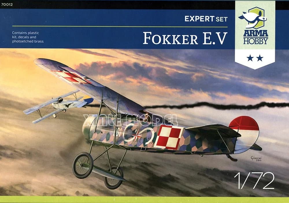 Kit Modello di Aereo in Plastica da Assemblare Arma Hobby 70012 Fokker E. V (Set Esperto) 1/72
