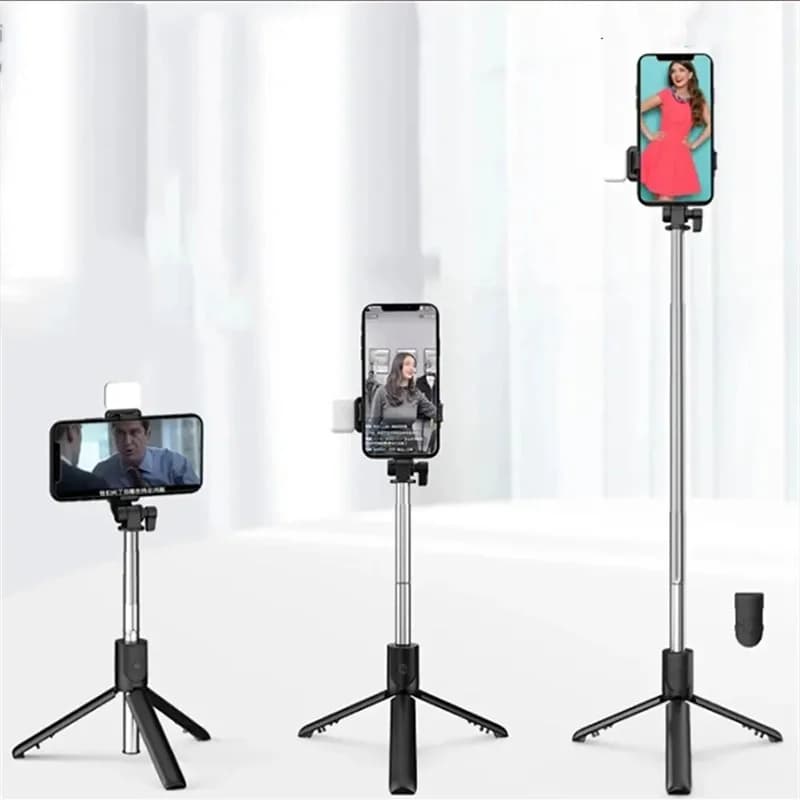 Con supporto per telefono selfie stick per telefono cellulare Soft Beauty, supporto per telefono con stick selfie wireless remoto Bluetooth