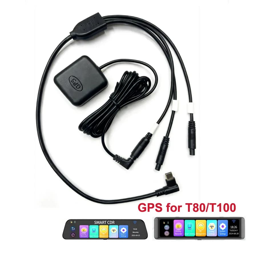 USB 2.0 power cable for car chargers, 24/7h parking wiring kit, GPS antenna for rear camera, for Dash Cam, DVR car T80 T100