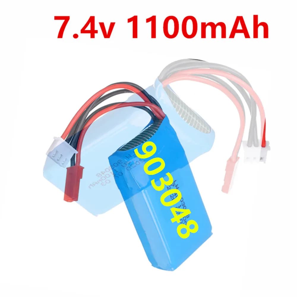 7.4V 1100mAh lipo Battery for WLtoys A949 A959 A969 A979 V912 V913 V353 k929 V262 L959 T23 T55 RC car parts 903048 Battery