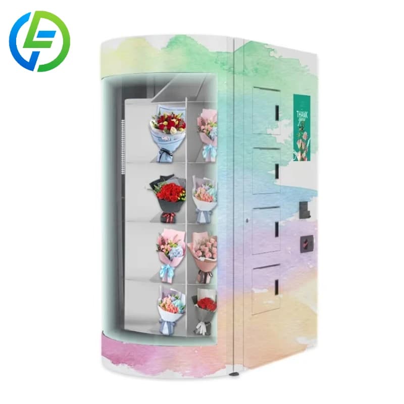Customized Automated Distributor Fresh Flower Shop Bouquet Vending Machine With Refrigerated System and Humidifier
