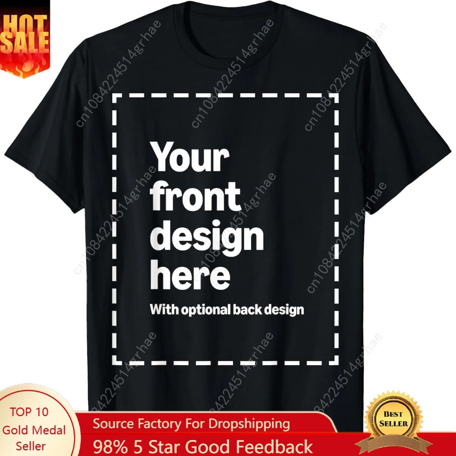 T-shirt personalizzata con stampa frontale e posteriore con la tua immagine per uomini, donne e bambini da Modifica tramite Amazon Merch su richiesta