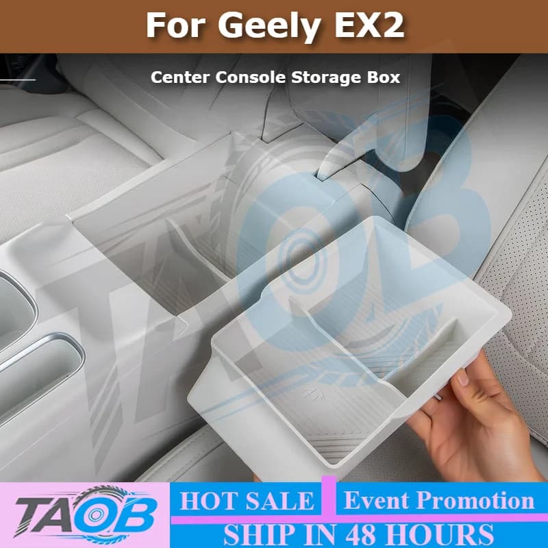 For Geely EX2 Proton e.MAS 5 Xingyuan Center Console Storage Box Armrest Organizer Double Layer Tray Interior Accessories
