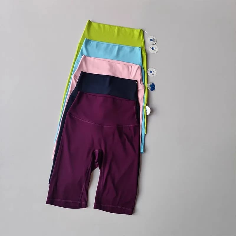 Summer Sports Short Yoga Legging Shorts Squat Proof High Waist Nude Fitness Tight Shorts Quick Drying Cycling Workout Gym Shorts