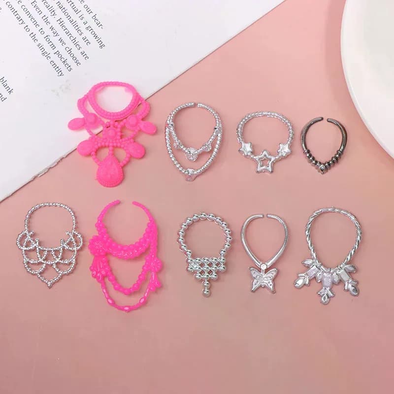 Confezione completa di accessori per bambole da 11 pollici: corona, orecchini, collane e bracciali elettrolitici
