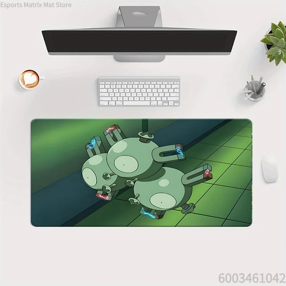 Tappetino per mouse da gioco esteso Pokemon Magneton Electric Type Scene, tappetino da scrivania grande