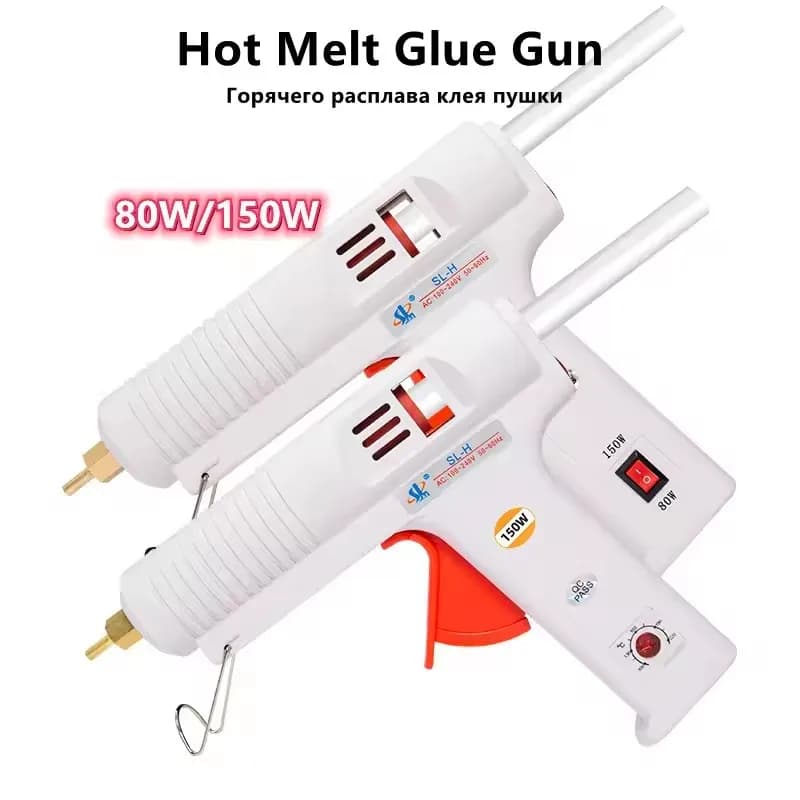 Pistola per colla a caldo da 80 W/150 W con termostato di controllo della temperatura, per produzione industriale domestica fai da te Colla stick da 11 mm