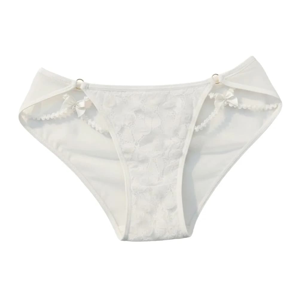 Comfortable Low Waist Lace Briefs Mesh Transparent Women Underwear Cotton Crotch Hollow Bow Lace Panties Lady