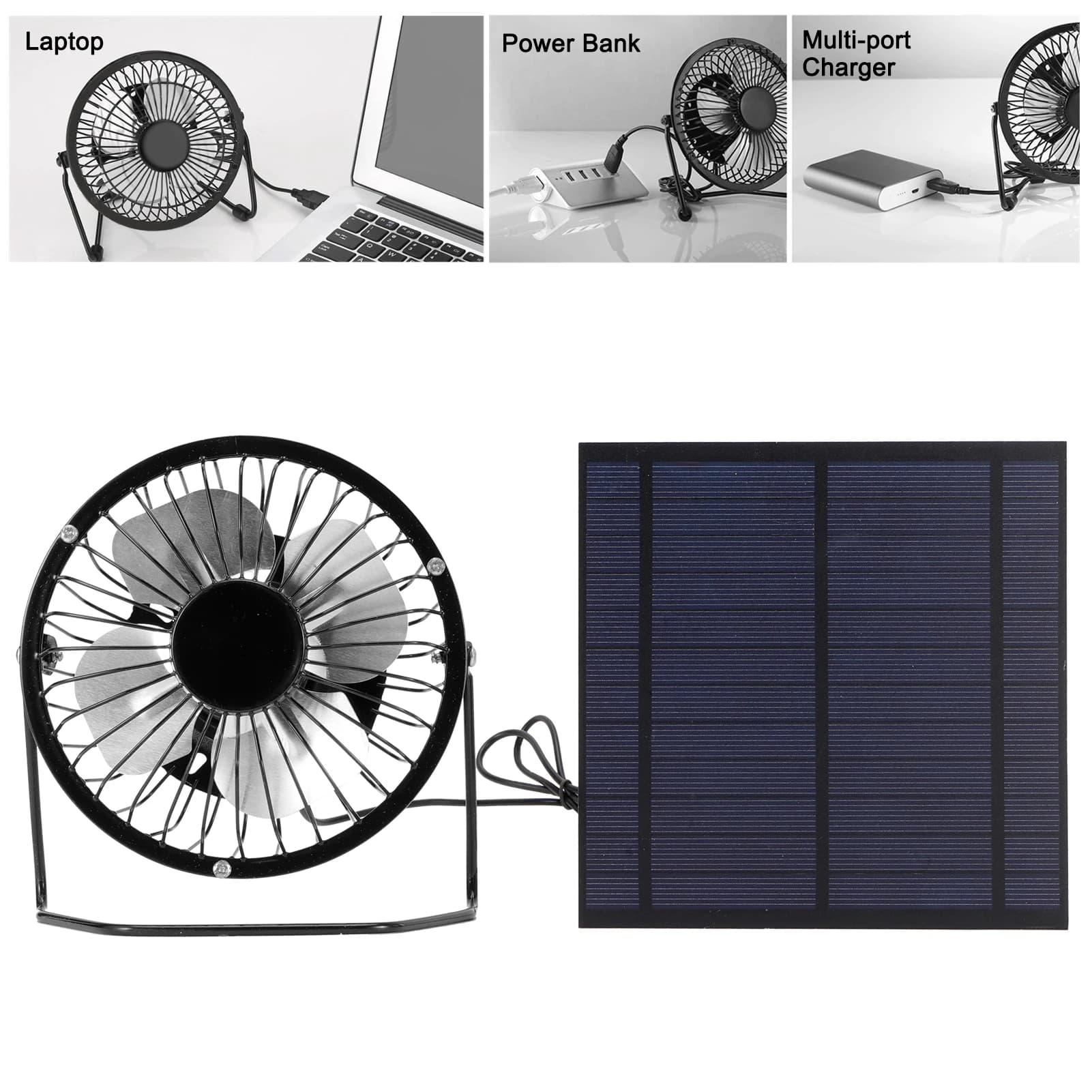 Ventilatore portatile Ventilatore alimentato da pannello solare Mini pannello solare da 5 W con ventola di raffreddamento portatile Set di pannelli solari fotovoltaici per serra