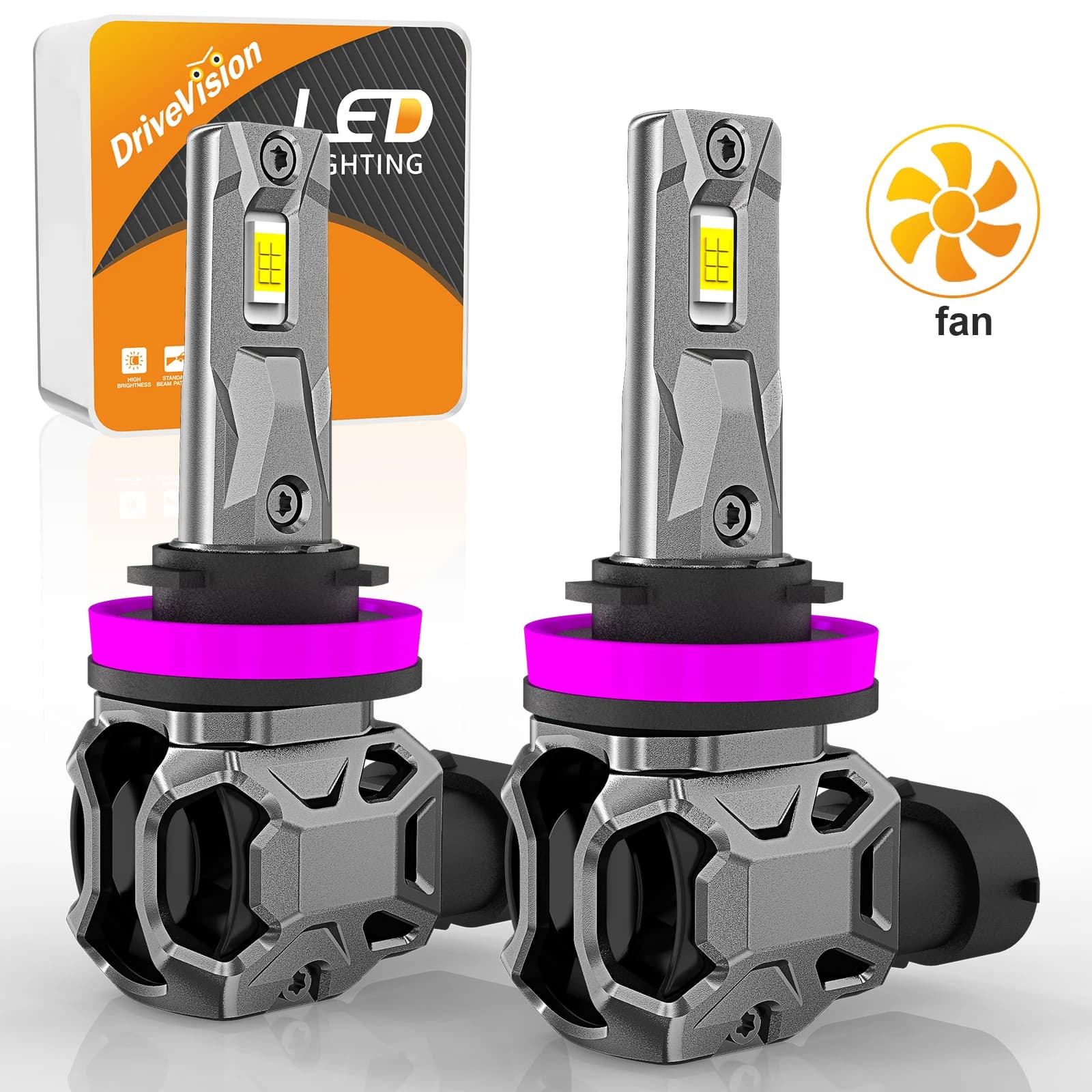 DriveVision 2 pezzi 22000LM Turbo H8 H11 faro a LED 120W Super luminoso 6500K Canbus 9005 HB3 HIR2 lampadina per fari a LED 12V 9006 HB4