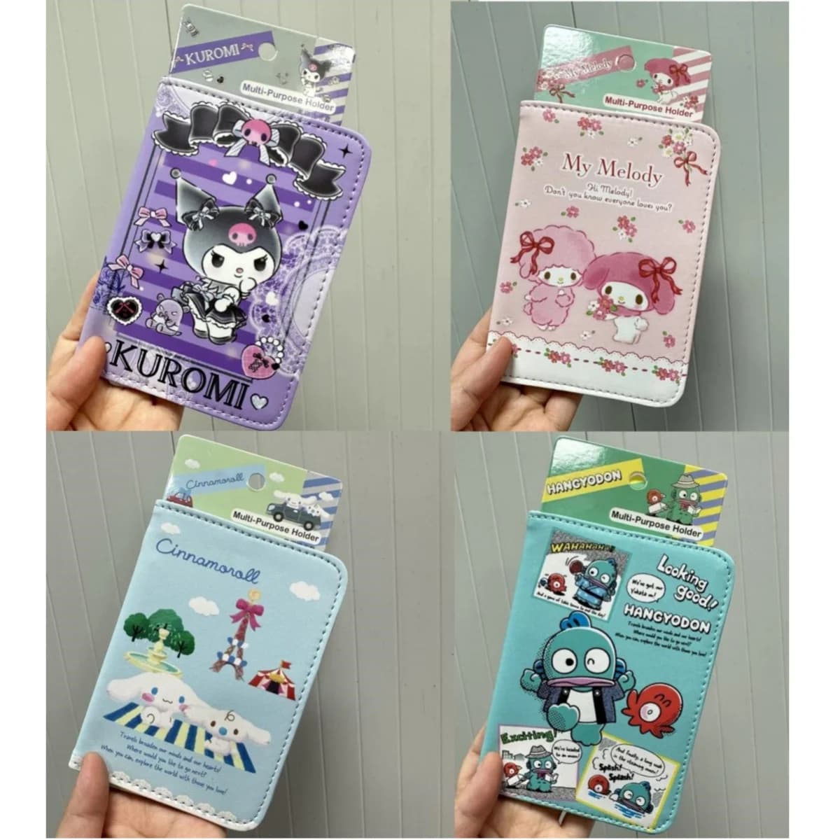 Sanrio anime cartoon passaporto protettivo cover my melody biglietto porta carte carino kuromi libro di archiviazione documenti per le donne
