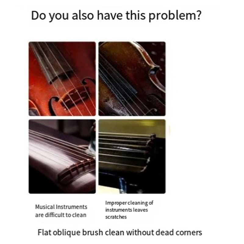 AEF5-Spazzola per pulizia violino universale Spazzola professionale morbida per pulizia profonda per accessori per violino Guzheng Strumenti per spazzare la polvere