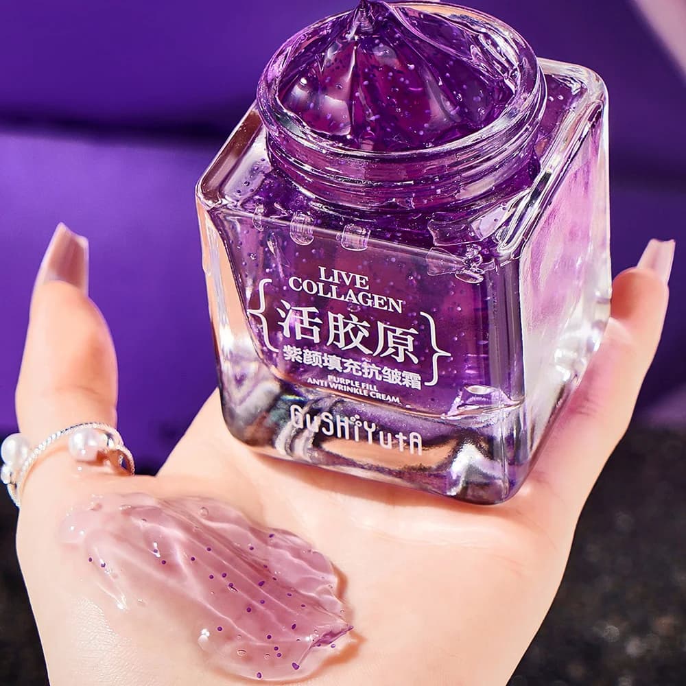New Collagen Face Cream with Anti-Age Effect, Reduces Rugs, Viso Cream with Peptides for Rejuvenation, Elasticity and Skin Hydratation