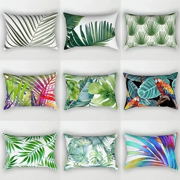 Tropical Cushion Cover Polyester Printed Pillowcase 30x50 Monstera Palm Leaf Lumbar Throw Pillow Cover Sofa Home Decor 40x60cm