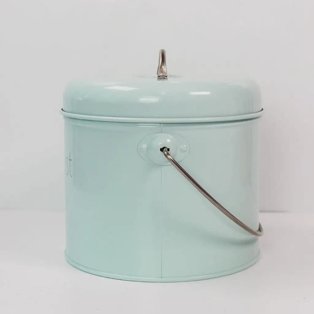 Contenitore per Compostaggio con Filtro a Carbone Attivo, Bidone per Rifiuti Alimentari in Acciaio Inox per Uso su Piano Cucina