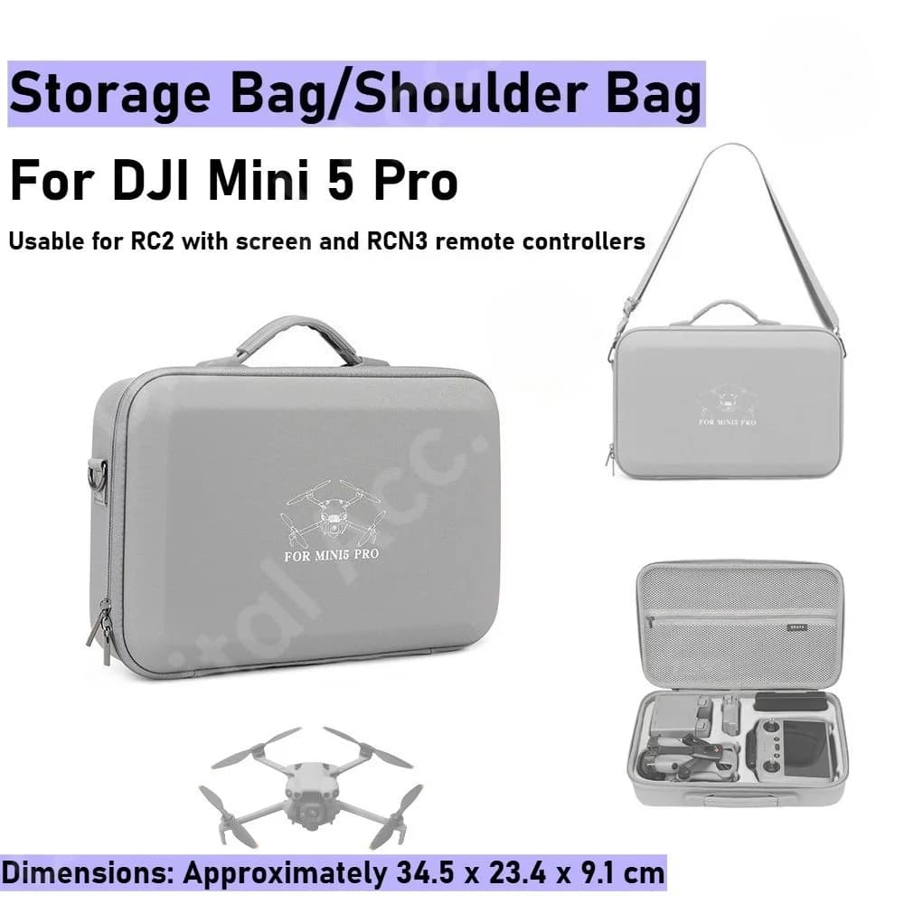 Custodia da trasporto Borsa a tracolla da viaggio per DJI MINI 5 PRO Fly Set Scatola di immagazzinaggio Guscio rigido portatile per accessori DJI MINI 5 PRO