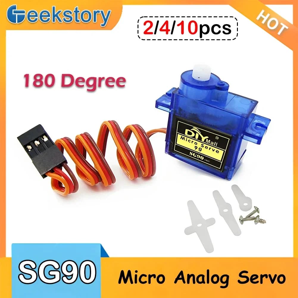 2/4/10pcs SG90 Servomotor 9G Micro Servo 180 Degrees RC Servo Analog Mini Servo for RC Robot Auto Aircraft Toy Arduino