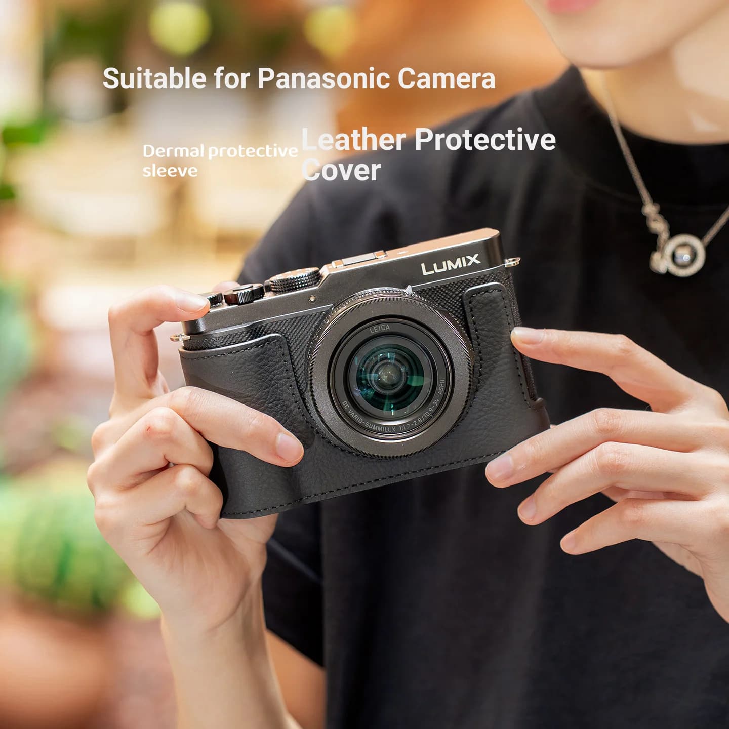 New handmade camera protective case suitable for Panasonic Lumix L10 genuine leather protective cover shoulder strap accessories