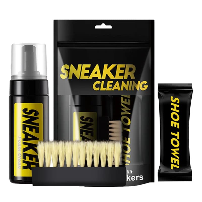 Detergente Schiumogeno Senza Acqua 150ML per Scarpe da Ginnastica, Pulitore per Scarpe Bianche e Scamosciate, Spazzola per Scarpe, Rinfrescante per Calzature