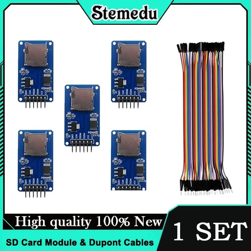 Micro SD card module from 5 pieces with Dupont 40P cables for Arduino ESP32 Raspberry Pi Interface SPI storage card reader/writer TF