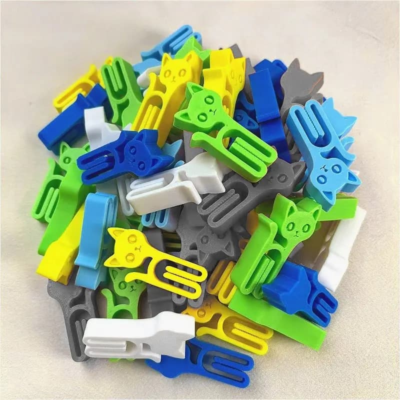Sealing Bag Clips For Food, Mixed Colors Cartoon Cat Clip, Kitchen/Laundry Small Clip, Plastic Chip Clips For Food Packages.