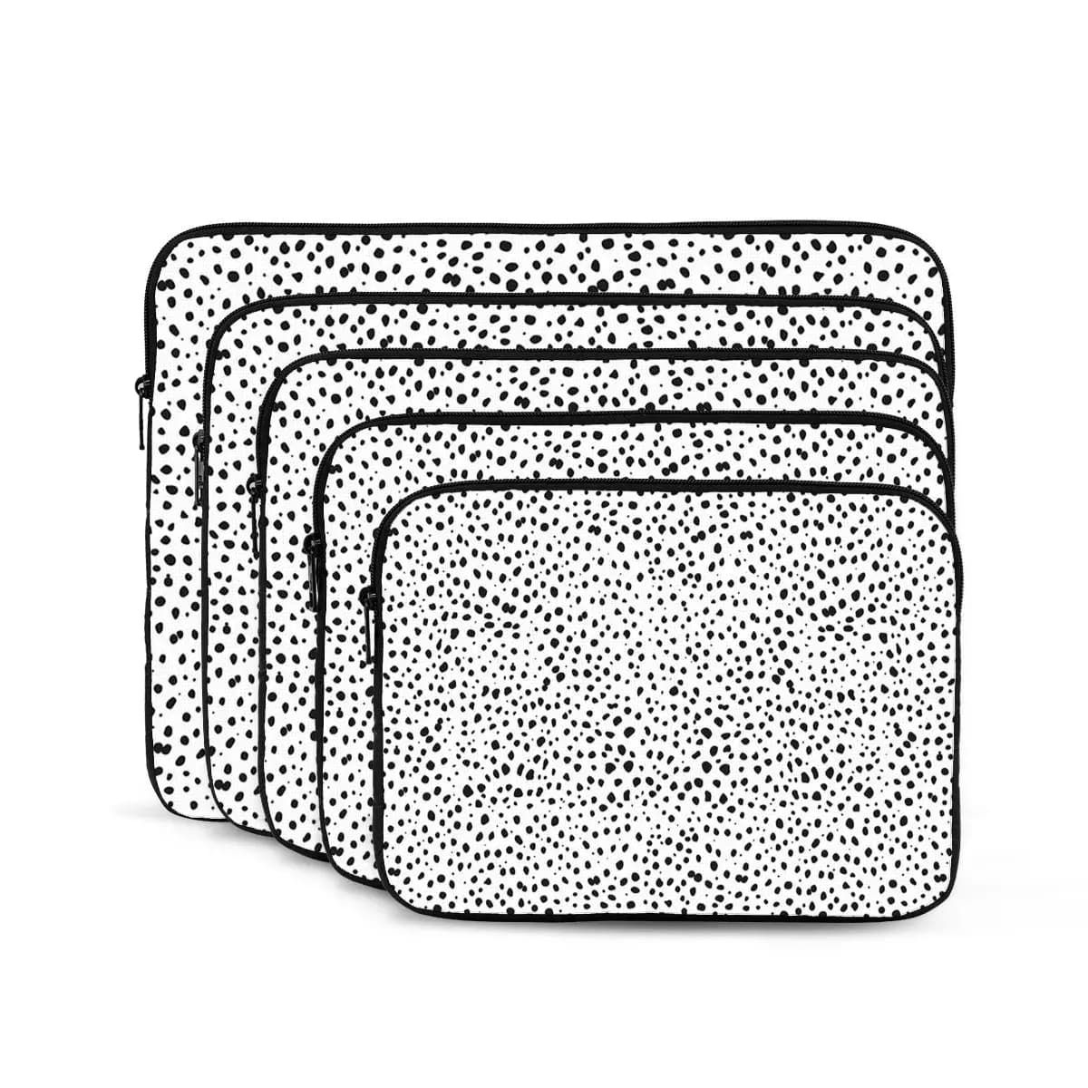 Macchie dalmata Polka Dots in bianco e nero Borsa per laptop per notebook Custodia Custodia per notebook Custodia antiurto per tablet