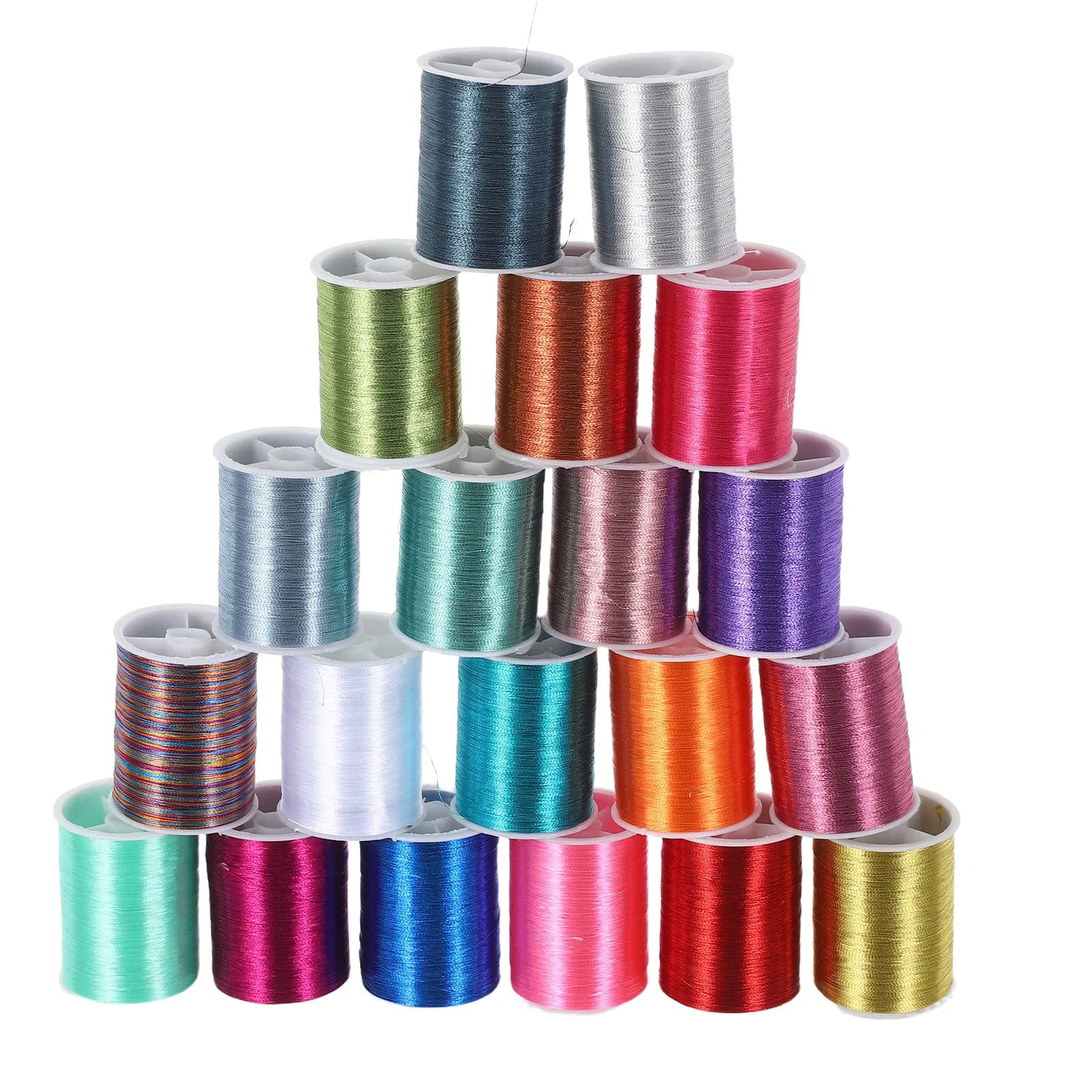 Set Assortito di Fili Metallici Glitterati per Ricamo, Macchina da Cucire, Punto Croce, Quilting e Uncinetto