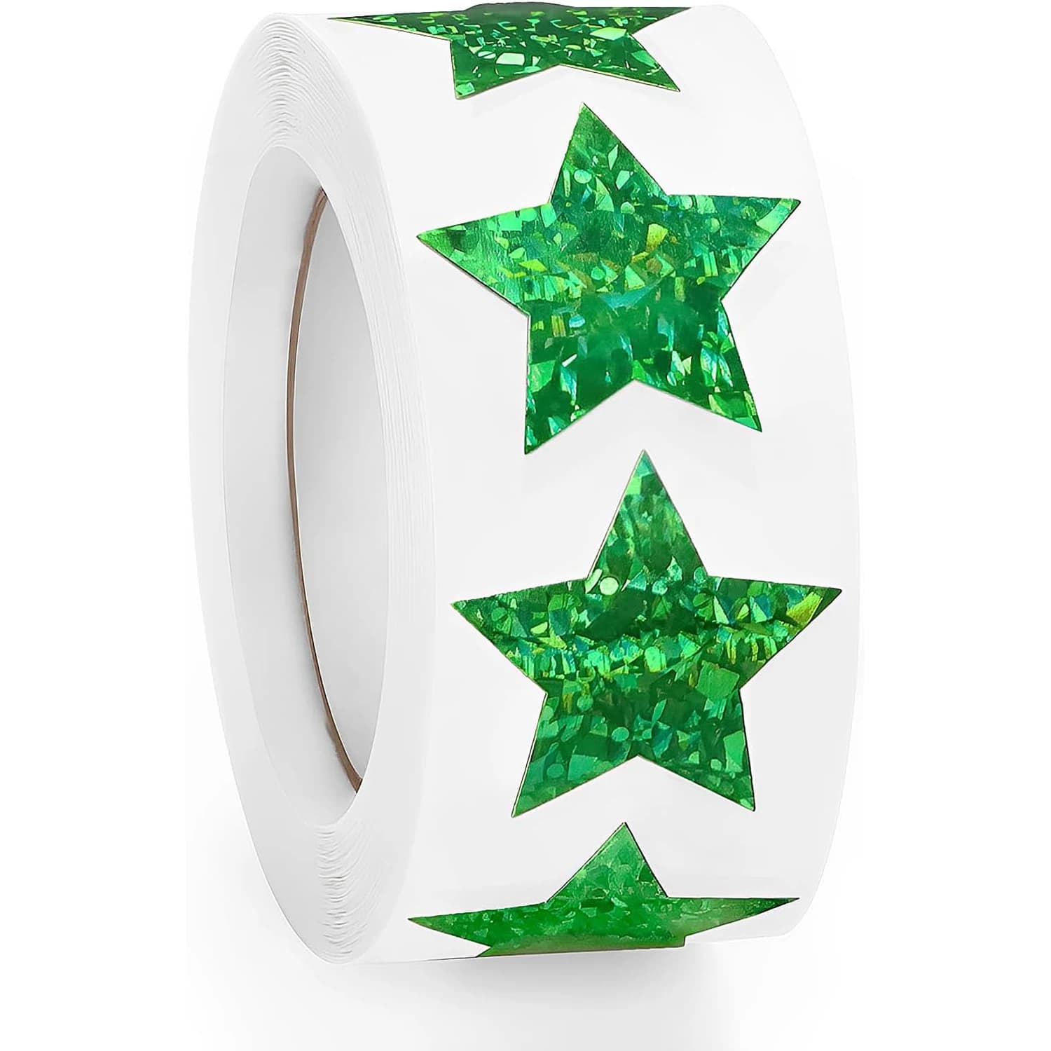 50-500pcs Holographic Green Star Stickers Set for Party Gift Wrapping Scrapbooking Cartoon Reward Stationery Labels