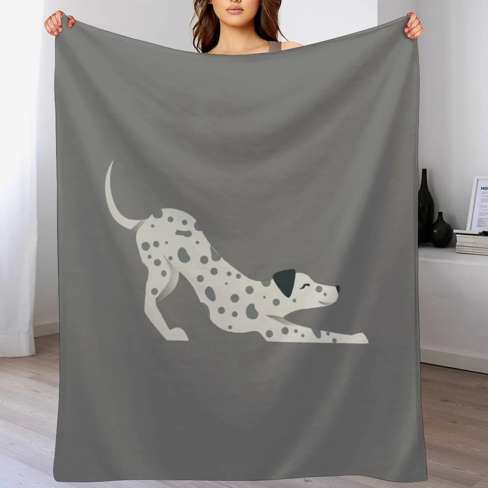 Scottish fur bag with extendable Dalmatian blanket for decorative blankets for Retros sofas