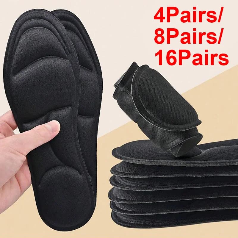 4Pairs/8Pairs/16Pairs Thick Memory Foam Arch Support Insoles For High Heels, Sneakers, Flats, Improve Foot Comfort And Posture
