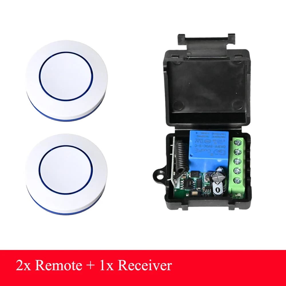 Modulo relè V RF Kit interruttore telecomando 433 Mhz Pulsante rotondo Wireless DC 6 V 9 V 12 V 24 per lampada a LED Lampadina Cancello Porta ventilatore