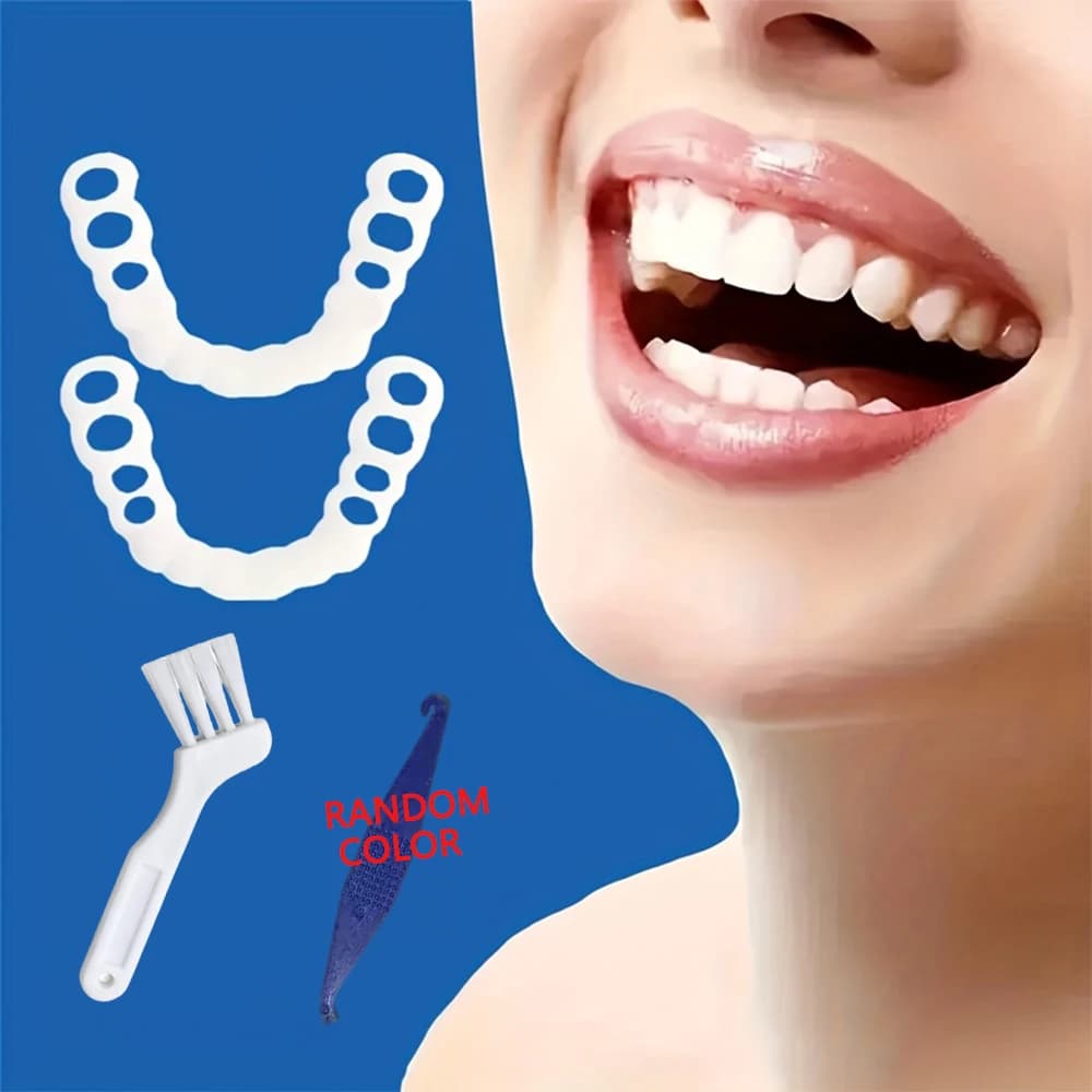 Faccette dentali istantanee per denti superiori e inferiori, copertura temporanea sbiancante per protesi, facile da mantenere e pulire, da indossare a lungo H2931