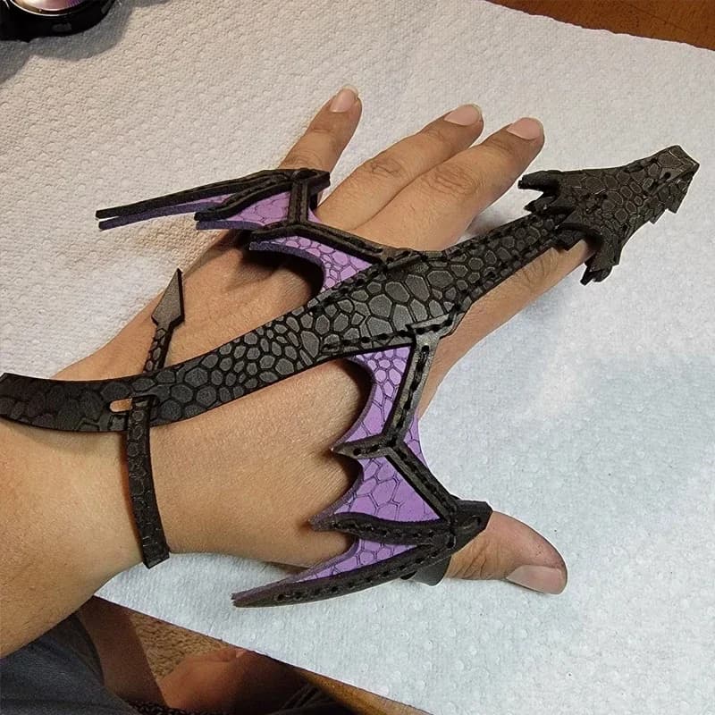 Hot Leather Dragon Glove Gift Braided Retro Bracelet Wristband Wrap Adjustable Hand Dragon Mittens Men