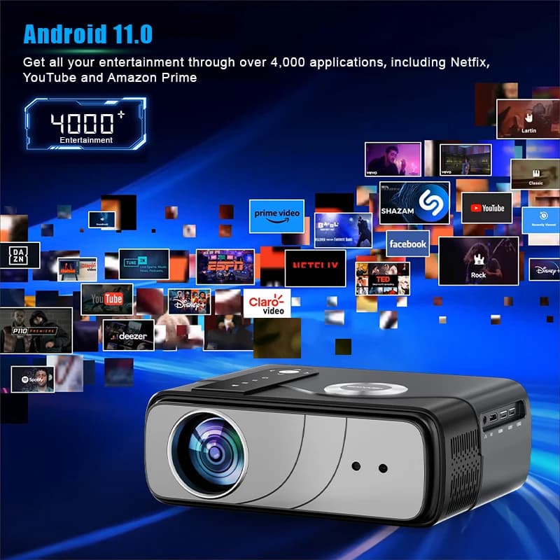 Miglior Proiettore Portatile per Cinema e Video, Home Theater Smart, 1080p 4K HD 10000 Lumen, Mini Proiettore