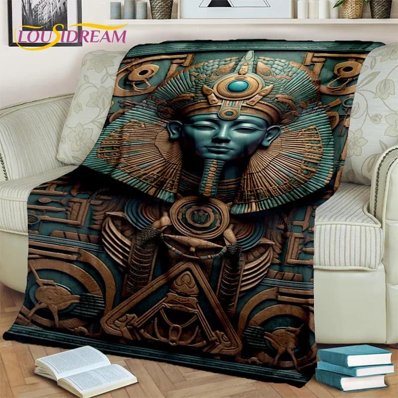 Mitologia egiziana faraone Hieroglyphics coperta, coperta morbida per la casa camera da letto divano letto Picnic viaggio ufficio copertura coperta