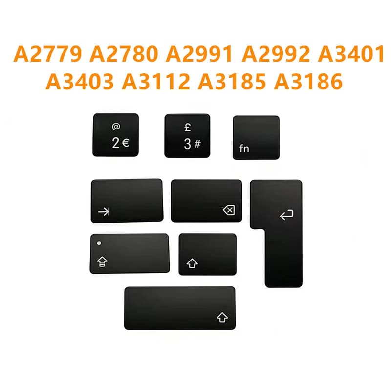 Tasti per Tastiera Compatibili con Capslock, Shift, Delete, Fn, Return, Tab, Layout UK, Modelli A2779 A2780 A2991 A2992 A3401 A3403 A3112 A3185 A3186