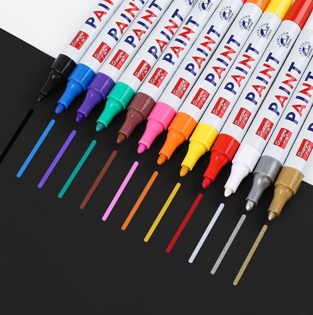 12 colori opzionali RC pneumatico vernice penna segno in nota numero penna ritardare vernice penna arte graffiti penna per RC auto trx4 trx6 scx10