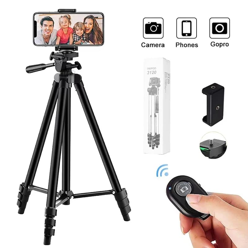 Treppiede portatile per telefono Treppiede leggero per fotocamera con supporto per telefono remoto selfie Bluetooth per fotografia video del telefono