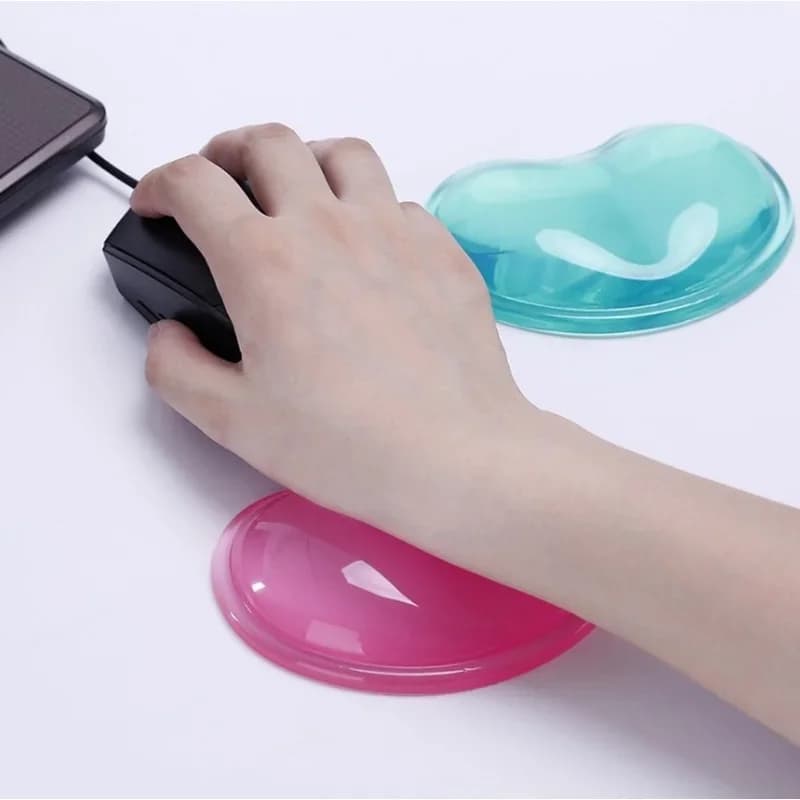 Tappetino da polso per mouse per computer in silicone a forma di cuore Cuscino di supporto per poggiapolsi per mouse per computer in gel ondulato 3D