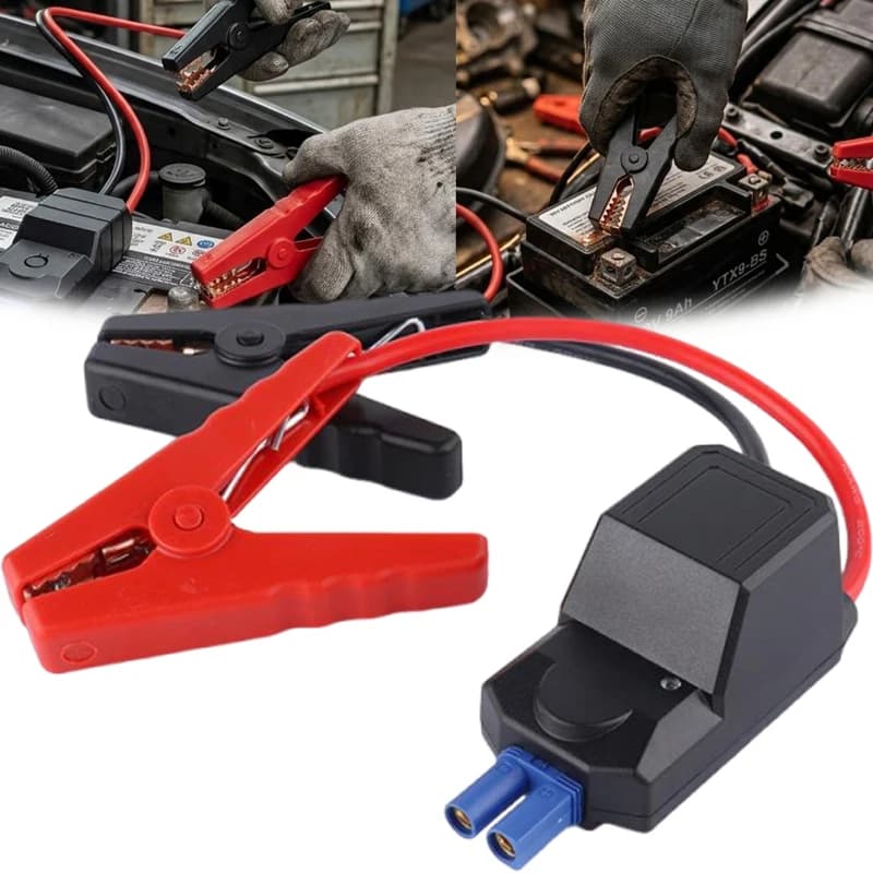 Cavi di Emergenza per Avviamento Batteria con Connettore EC5, Dispositivo di Avviamento 12V, Clip a Coccodrillo per Auto e Camion